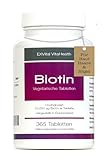 Biotin, EXVital für Haare, Haut und Fingernägel, hochdosiert, 10.000 µg, 365 Tabletten in deutscher Premiumqualität