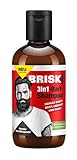 BRISK 3in1-Bart-Shampoo, 150 ml, Bart- und Haarpflege sowie Gesichtsreinigung für Männer, Shampoo für ein angenehmes Hautgefühl & weiches Barthaar, Pflegeprodukt mit Bio-Teebaumöl