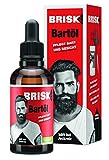 BRISK Bartöl für Männer, 50 ml, Bartpflege mit Teebaumöl, zieht schnell ein, für gepflegte Haut & weiche Barthaare, fettet nicht, Gesichtspflege für Herren