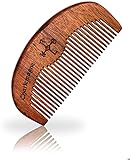 Charlemagne Bartkamm Holz - Bart Kamm Holz antistatisch - Barbershop Beard Comb - Bartkamm klein Barbier Qualität - Kamm Bart Holz - Grobe Zahnung - Bartpflege Herren